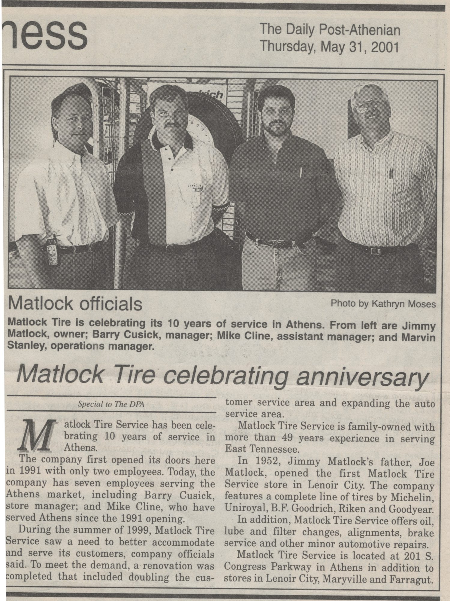 newspaper story from athens, tn in 2001