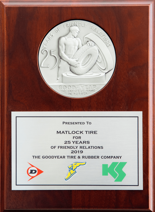 goodyear tire 25 years of friendly relations award